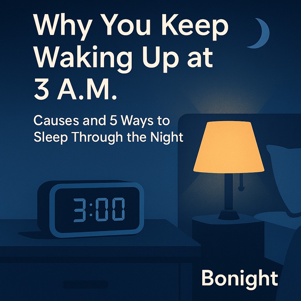 Nightstand clock glowing 3 a.m.